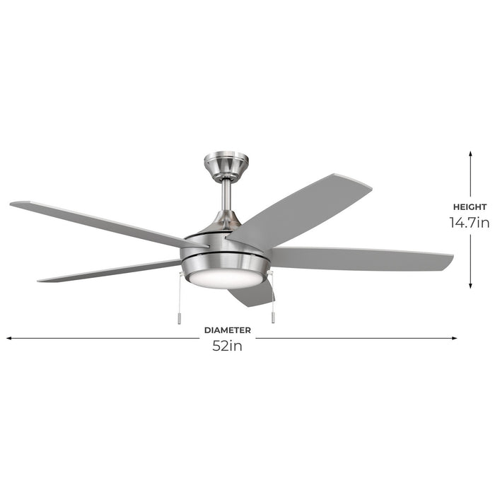 Myhouse Lighting Progress Lighting - P250125-009-30 - 52" Ceiling Fan - Nolyn V - Brushed Nickel