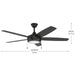 Myhouse Lighting Progress Lighting - P250125-31M-30 - 52" Ceiling Fan - Nolyn V - Matte Black