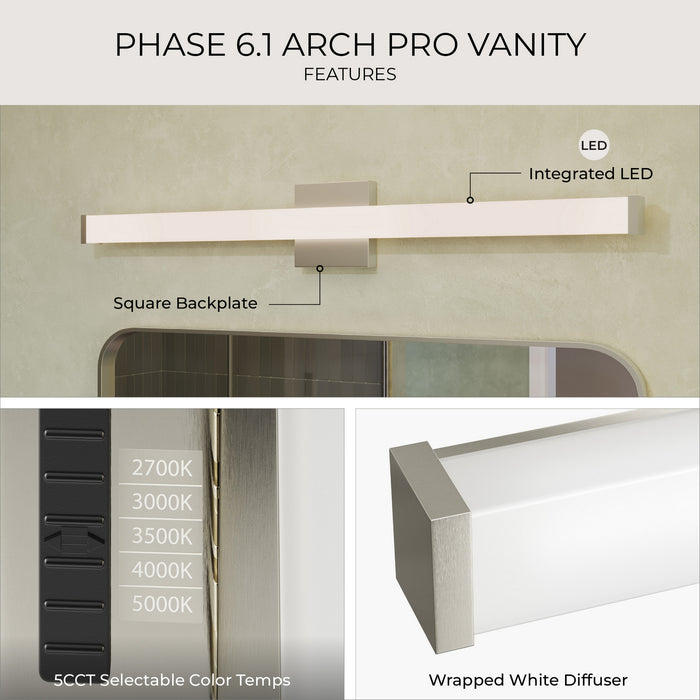 Myhouse Lighting Progress Lighting - P300551-009-CS - LED Vanity Light - Phase 6.1 LED - Brushed Nickel
