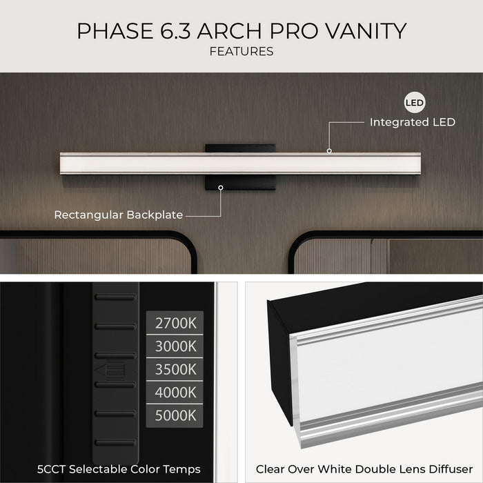 Myhouse Lighting Progress Lighting - P300556-031-CS - LED Vanity Light - Phase 6.3 LED - Black