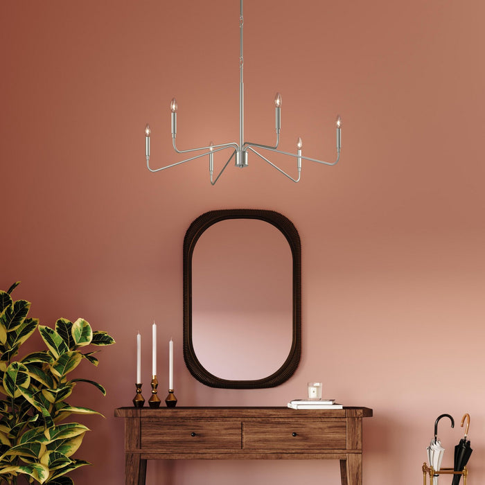 Myhouse Lighting Progress Lighting - P400472-009 - Six Light Chandelier - Pilar - Brushed Nickel