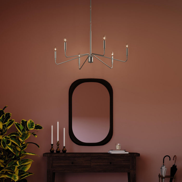 Myhouse Lighting Progress Lighting - P400472-009 - Six Light Chandelier - Pilar - Brushed Nickel