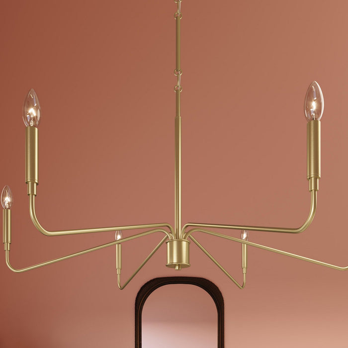 Myhouse Lighting Progress Lighting - P400472-191 - Six Light Chandelier - Pilar - Brushed Gold