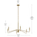 Myhouse Lighting Progress Lighting - P400472-191 - Six Light Chandelier - Pilar - Brushed Gold