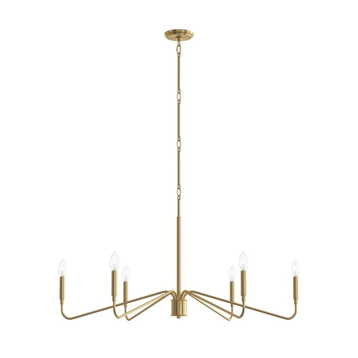 Myhouse Lighting Progress Lighting - P400472-191 - Six Light Chandelier - Pilar - Brushed Gold