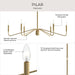 Myhouse Lighting Progress Lighting - P400472-191 - Six Light Chandelier - Pilar - Brushed Gold