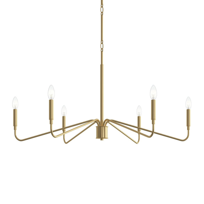 Myhouse Lighting Progress Lighting - P400472-191 - Six Light Chandelier - Pilar - Brushed Gold