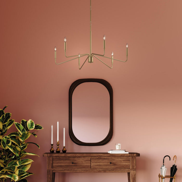 Myhouse Lighting Progress Lighting - P400472-191 - Six Light Chandelier - Pilar - Brushed Gold