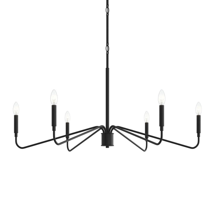 Myhouse Lighting Progress Lighting - P400472-31M - Six Light Chandelier - Pilar - Matte Black