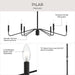 Myhouse Lighting Progress Lighting - P400472-31M - Six Light Chandelier - Pilar - Matte Black