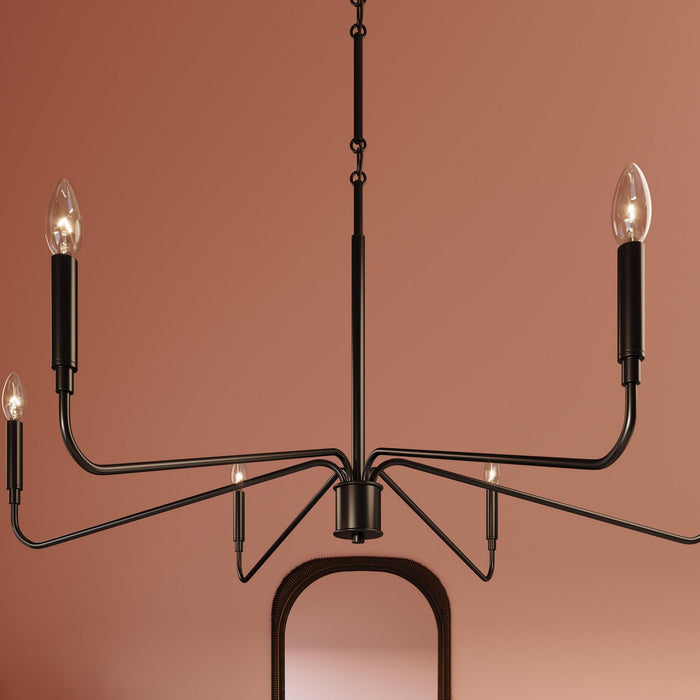 Myhouse Lighting Progress Lighting - P400472-31M - Six Light Chandelier - Pilar - Matte Black