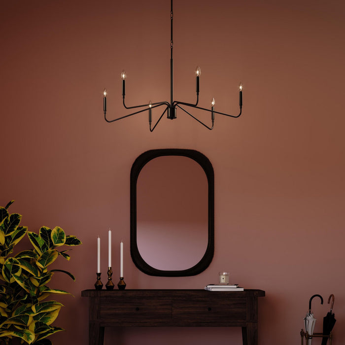 Myhouse Lighting Progress Lighting - P400472-31M - Six Light Chandelier - Pilar - Matte Black