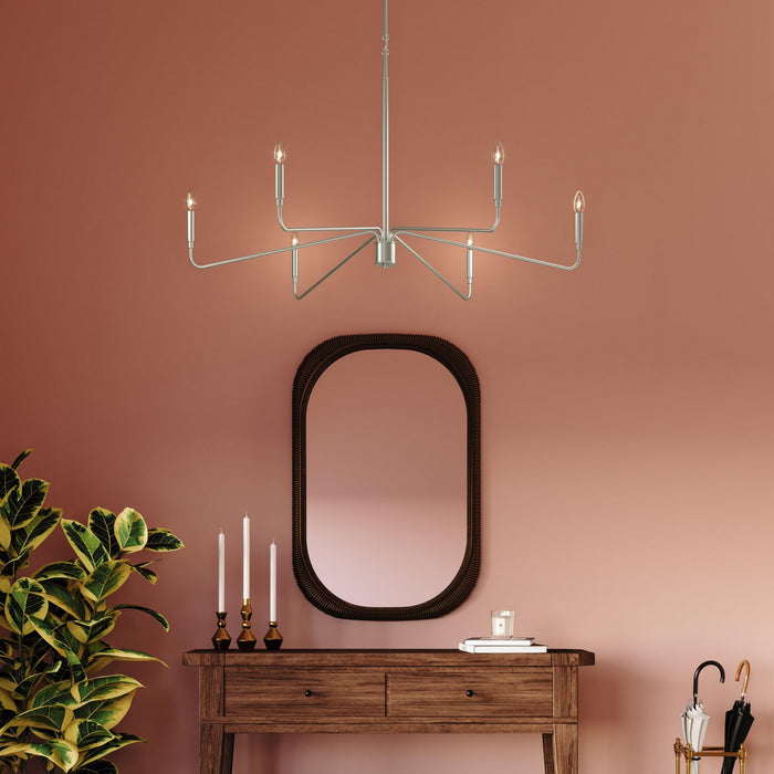 Myhouse Lighting Progress Lighting - P400473-009 - Six Light Chandelier - Pilar - Brushed Nickel