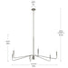 Myhouse Lighting Progress Lighting - P400473-009 - Six Light Chandelier - Pilar - Brushed Nickel