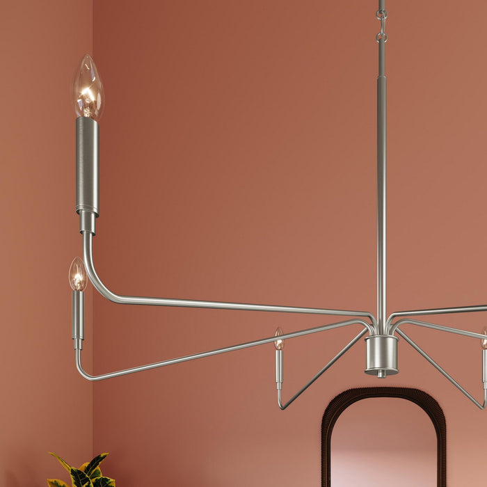 Myhouse Lighting Progress Lighting - P400473-009 - Six Light Chandelier - Pilar - Brushed Nickel