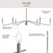 Myhouse Lighting Progress Lighting - P400473-009 - Six Light Chandelier - Pilar - Brushed Nickel
