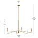 Myhouse Lighting Progress Lighting - P400473-191 - Six Light Chandelier - Pilar - Brushed Gold