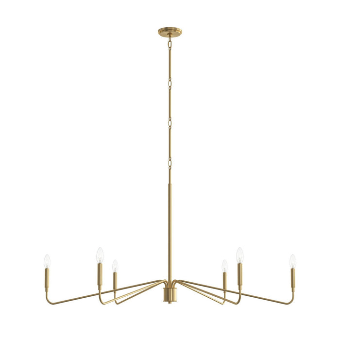 Myhouse Lighting Progress Lighting - P400473-191 - Six Light Chandelier - Pilar - Brushed Gold