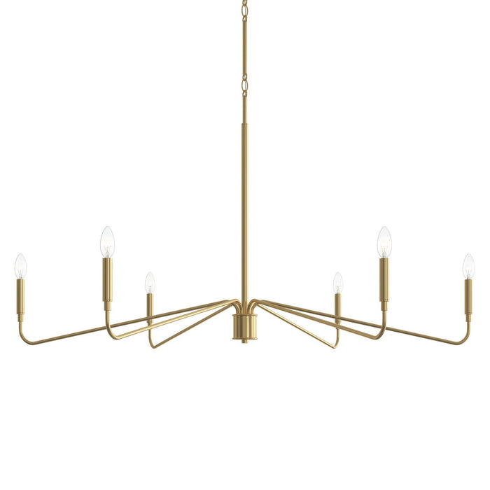 Myhouse Lighting Progress Lighting - P400473-191 - Six Light Chandelier - Pilar - Brushed Gold