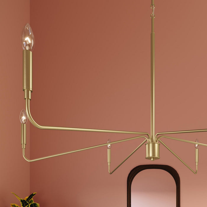Myhouse Lighting Progress Lighting - P400473-191 - Six Light Chandelier - Pilar - Brushed Gold
