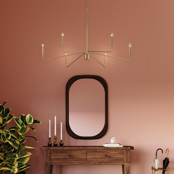 Myhouse Lighting Progress Lighting - P400473-191 - Six Light Chandelier - Pilar - Brushed Gold