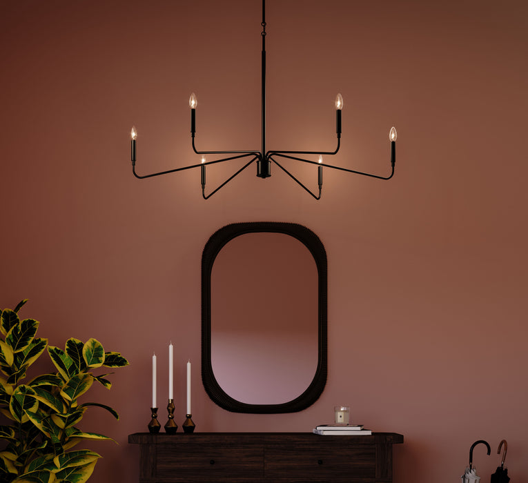 Myhouse Lighting Progress Lighting - P400473-31M - Six Light Chandelier - Pilar - Matte Black