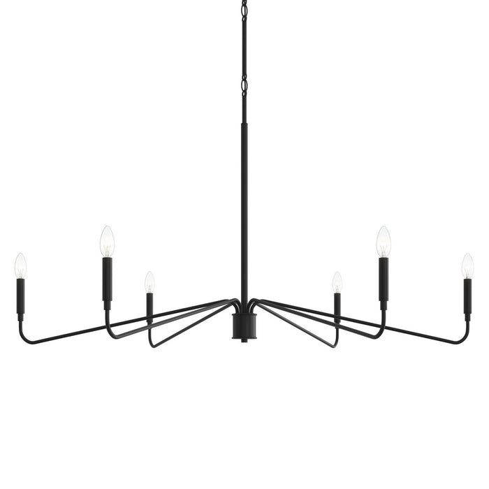 Myhouse Lighting Progress Lighting - P400473-31M - Six Light Chandelier - Pilar - Matte Black
