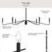 Myhouse Lighting Progress Lighting - P400473-31M - Six Light Chandelier - Pilar - Matte Black