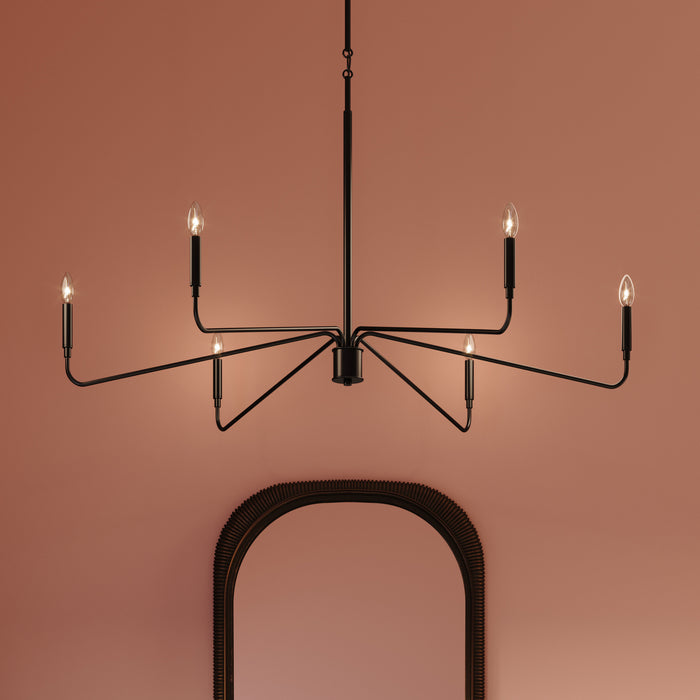 Myhouse Lighting Progress Lighting - P400473-31M - Six Light Chandelier - Pilar - Matte Black