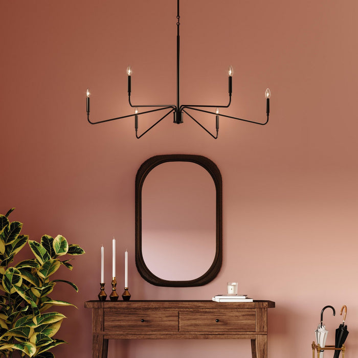 Myhouse Lighting Progress Lighting - P400473-31M - Six Light Chandelier - Pilar - Matte Black