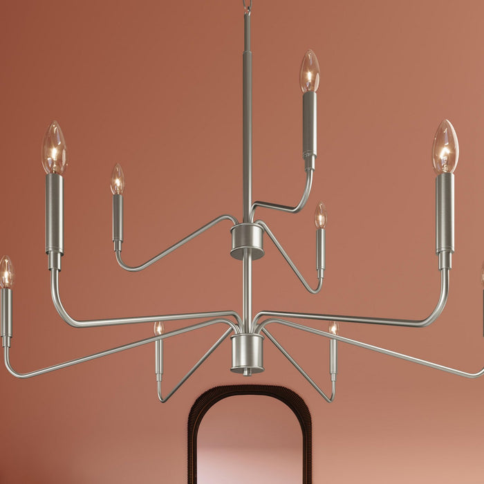 Myhouse Lighting Progress Lighting - P400474-009 - Nine Light Chandelier - Pilar - Brushed Nickel