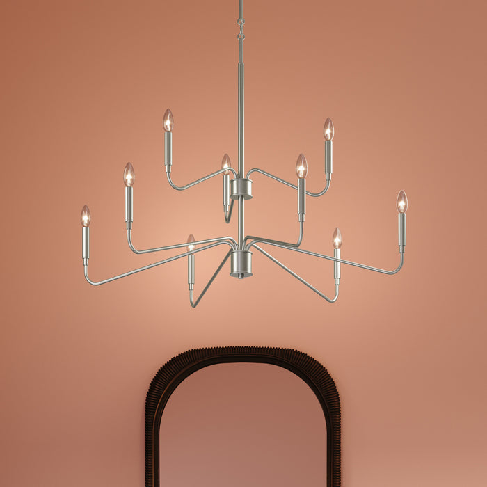 Myhouse Lighting Progress Lighting - P400474-009 - Nine Light Chandelier - Pilar - Brushed Nickel
