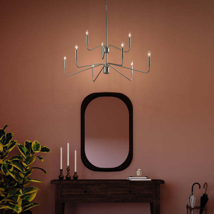 Myhouse Lighting Progress Lighting - P400474-009 - Nine Light Chandelier - Pilar - Brushed Nickel