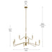 Myhouse Lighting Progress Lighting - P400474-191 - Nine Light Chandelier - Pilar - Brushed Gold