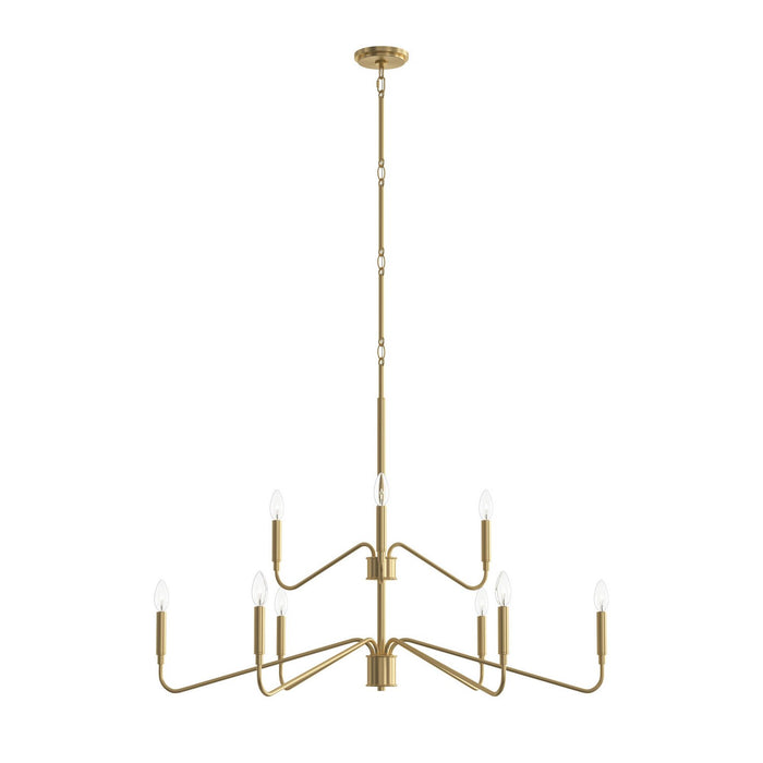 Myhouse Lighting Progress Lighting - P400474-191 - Nine Light Chandelier - Pilar - Brushed Gold