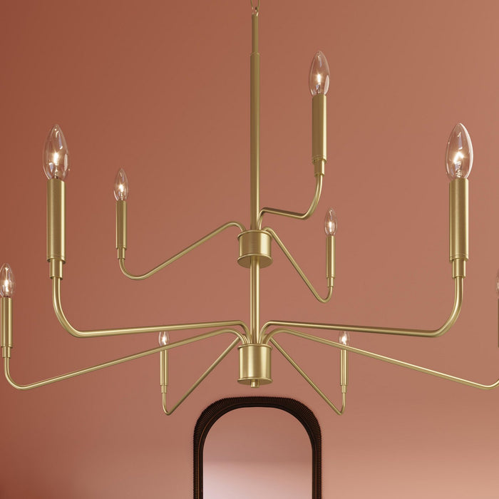 Myhouse Lighting Progress Lighting - P400474-191 - Nine Light Chandelier - Pilar - Brushed Gold