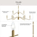 Myhouse Lighting Progress Lighting - P400474-191 - Nine Light Chandelier - Pilar - Brushed Gold