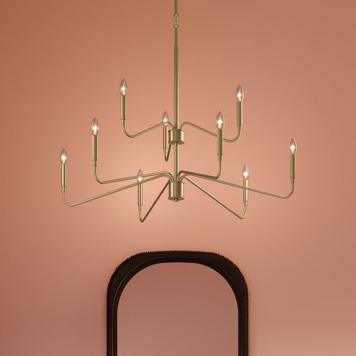 Myhouse Lighting Progress Lighting - P400474-191 - Nine Light Chandelier - Pilar - Brushed Gold