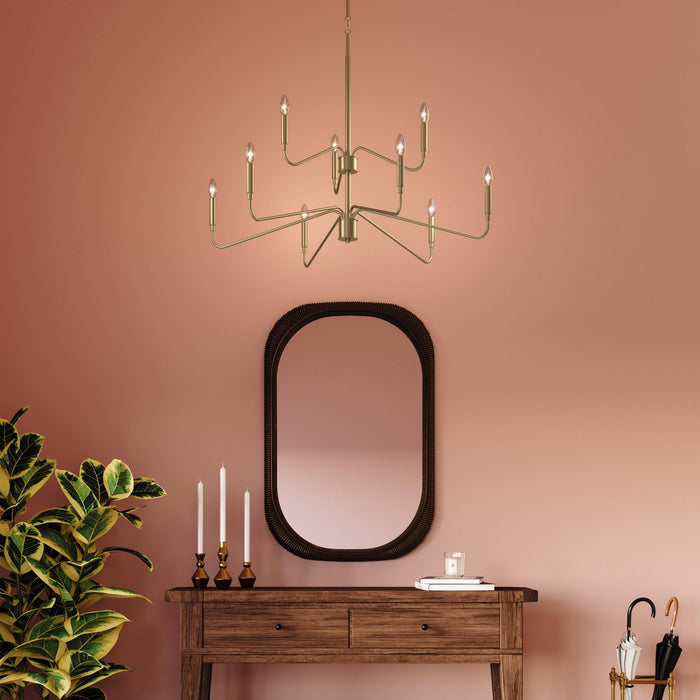 Myhouse Lighting Progress Lighting - P400474-191 - Nine Light Chandelier - Pilar - Brushed Gold