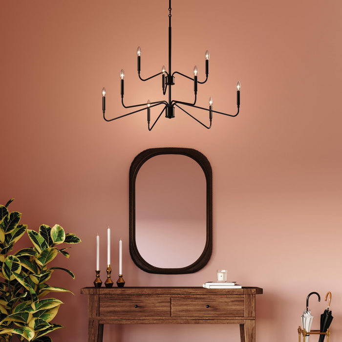 Myhouse Lighting Progress Lighting - P400474-31M - Nine Light Chandelier - Pilar - Matte Black