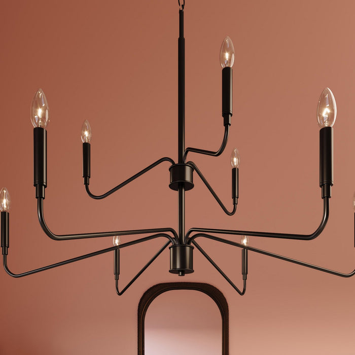 Myhouse Lighting Progress Lighting - P400474-31M - Nine Light Chandelier - Pilar - Matte Black