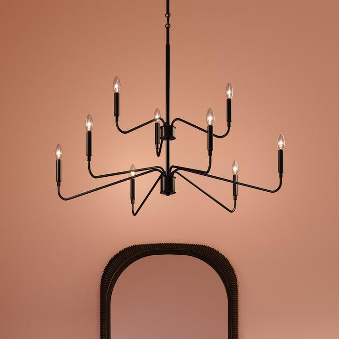 Myhouse Lighting Progress Lighting - P400474-31M - Nine Light Chandelier - Pilar - Matte Black