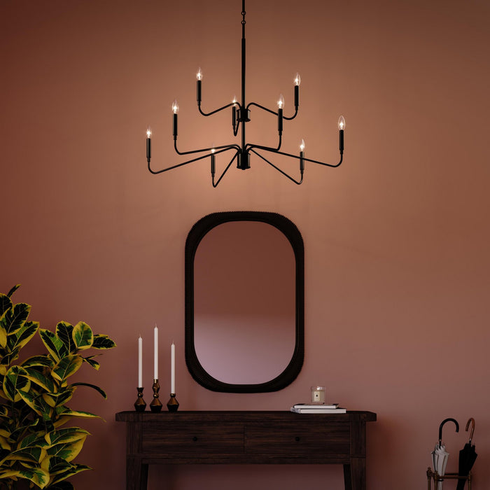 Myhouse Lighting Progress Lighting - P400474-31M - Nine Light Chandelier - Pilar - Matte Black