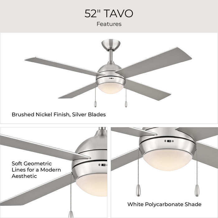 Myhouse Lighting Progress Lighting - P250127-009-30 - 52" Ceiling Fan - Quadd - Brushed Nickel