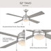 Myhouse Lighting Progress Lighting - P250127-009-30 - 52" Ceiling Fan - Quadd - Brushed Nickel