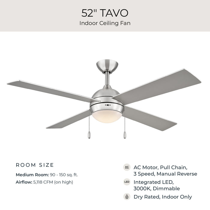 Myhouse Lighting Progress Lighting - P250127-009-30 - 52" Ceiling Fan - Quadd - Brushed Nickel