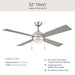 Myhouse Lighting Progress Lighting - P250127-009-30 - 52" Ceiling Fan - Quadd - Brushed Nickel
