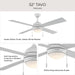 Myhouse Lighting Progress Lighting - P250127-28M-30 - 52" Ceiling Fan - Quadd - Matte White