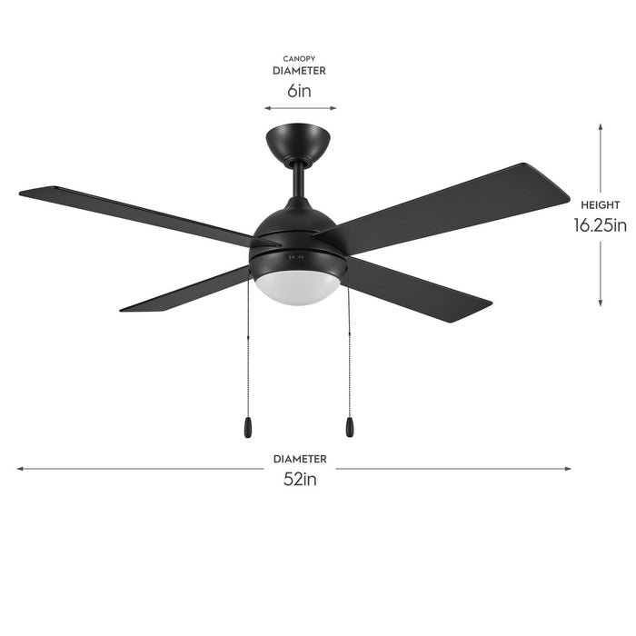 Myhouse Lighting Progress Lighting - P250127-31M-30 - 52" Ceiling Fan - Quadd - Matte Black