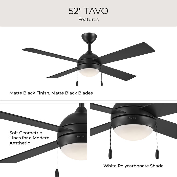 Myhouse Lighting Progress Lighting - P250127-31M-30 - 52" Ceiling Fan - Quadd - Matte Black